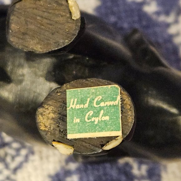 Hand Crafted‎ in Crylon Stamped Wood Carved Elephant -Some Flaws (10b1) - Picture 6 of 9